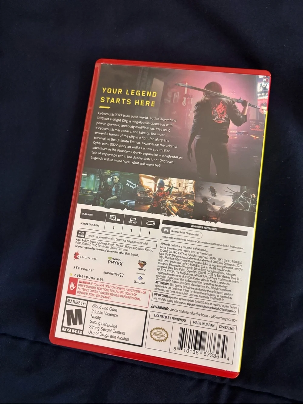 Cyberpunk 2077, complete in box. Nintendo switch 2.